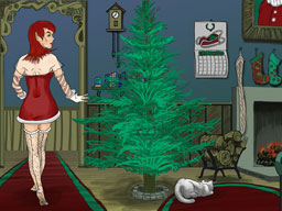 Mrs. Claus waits for Hubby