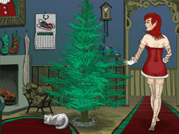 Mrs. Claus waits for Hubby